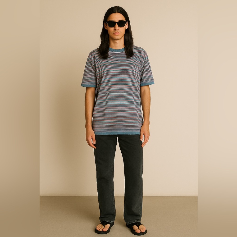 Topman  top t-shirt in Multi Stripes, excellent condition, worn little Large
